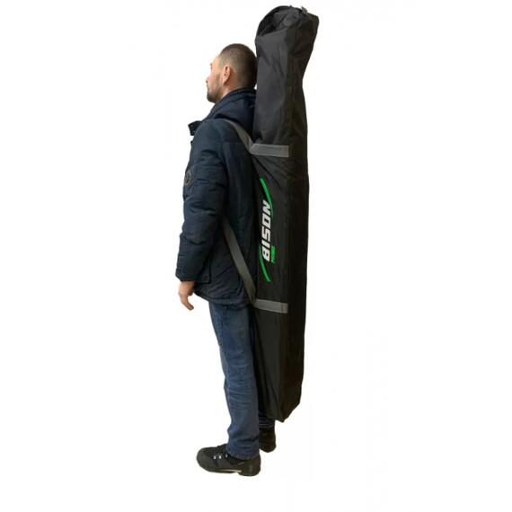 Палатка зимняя трехслойная Bison Moon Extra шестигранник (3.50х2.00х2.20м) бело-зелёная, фото , изображение 2