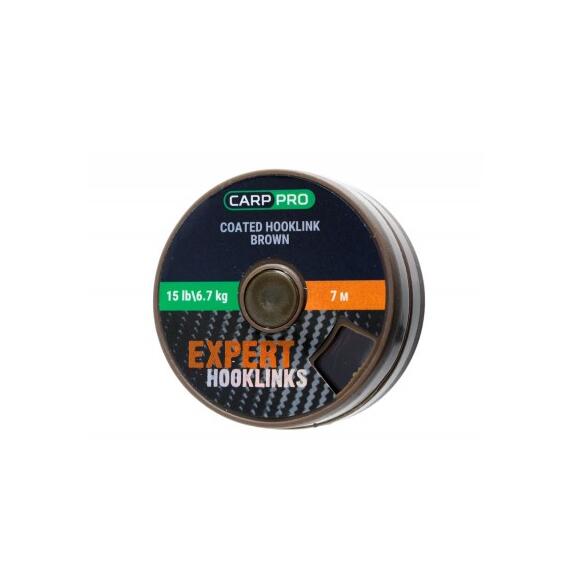 Поводковый в оболочке CARP PRO 15LB 7M коричневый, Цвет: коричневый, фото 