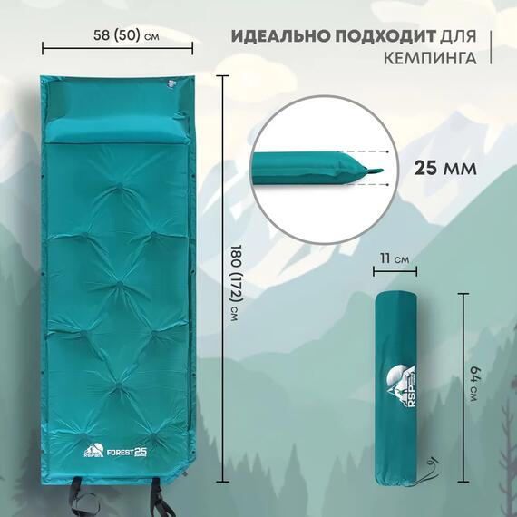 Коврик туристический RSP Forest 25, зеленый, фото , изображение 2