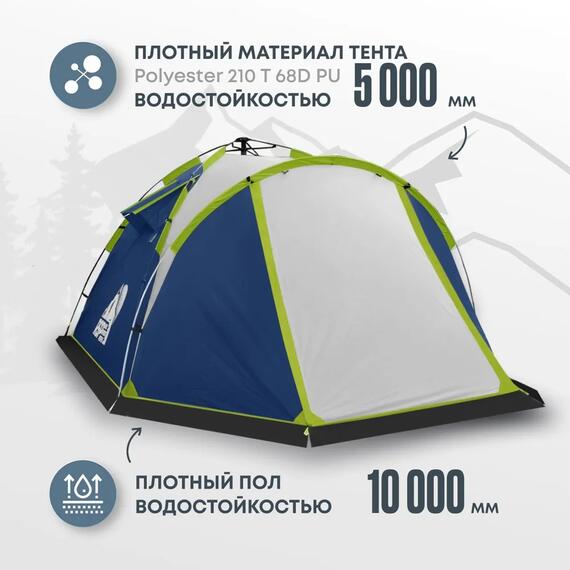 Палатка автоматическая RSP Narle 3 для туризма и кемпинга, синий, фото , изображение 2