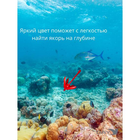 Якорь для лодки ПВХ кошка 6 кг (13 фунтов) красного цвета, фото , изображение 5