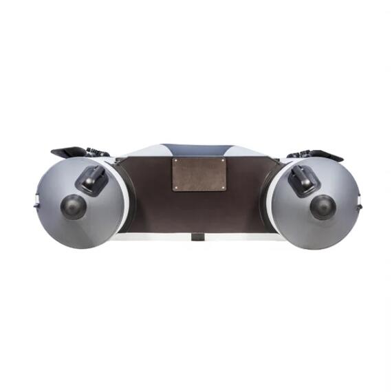 Надувная лодка Аква 2900 (слань-книжка, киль) светло-серый/графит, фото , изображение 7