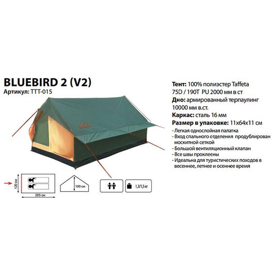 Палатка Totem Bluebird 2 V2, фото , изображение 3