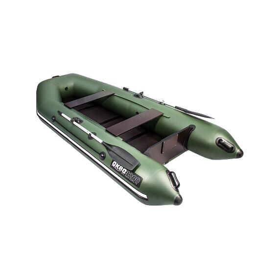 Надувная лодка Аква 3200 (слань-книжка, киль) Зеленая