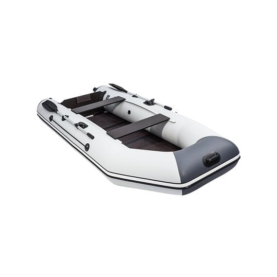 Надувная лодка Аква 3200 (слань-книжка, киль) Светло-серый / графит