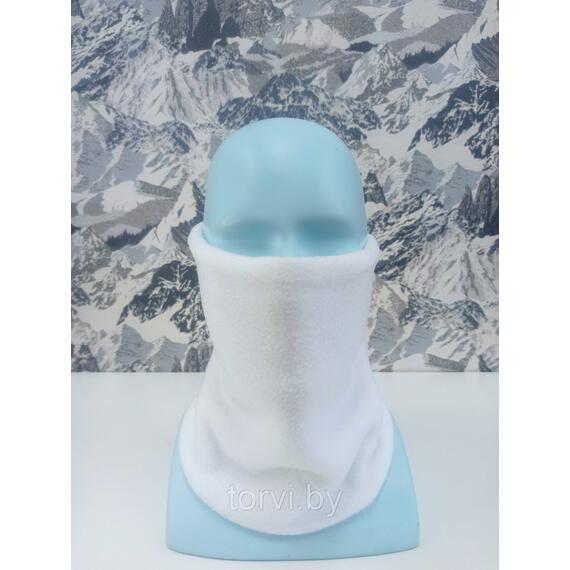 Бафф двойной флисовый, MaxWarm, белый, Цвет: белый, Размер: L/XL, Длина, см: 40, фото , изображение 3