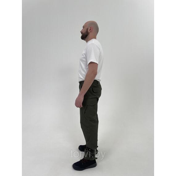 Брюки карго Панда, рост 176, твил, размер 46, олива, фото , изображение 4