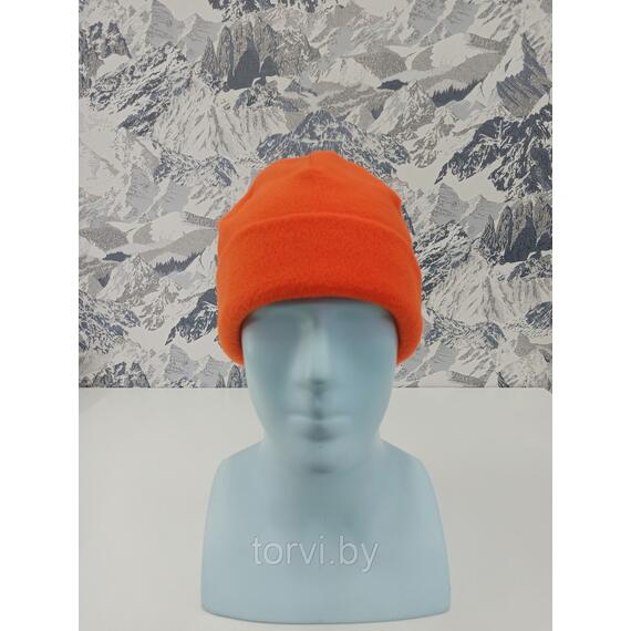 Шапка флисовая двухслойная, супертёплая MaxWarm (флис 280 г/м2*2) Оранжевый, Цвет: оранжевый, Размер: one size, фото 