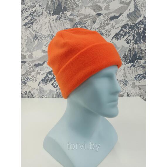 Шапка флисовая двухслойная, супертёплая MaxWarm (флис 280 г/м2*2) Оранжевый, Цвет: оранжевый, Размер: one size, фото , изображение 3