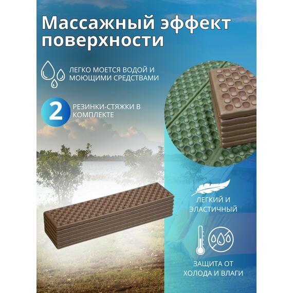 Коврик туристический ISOLON Tourist Flex 1790х590х15 коричневый/хаки, фото , изображение 2