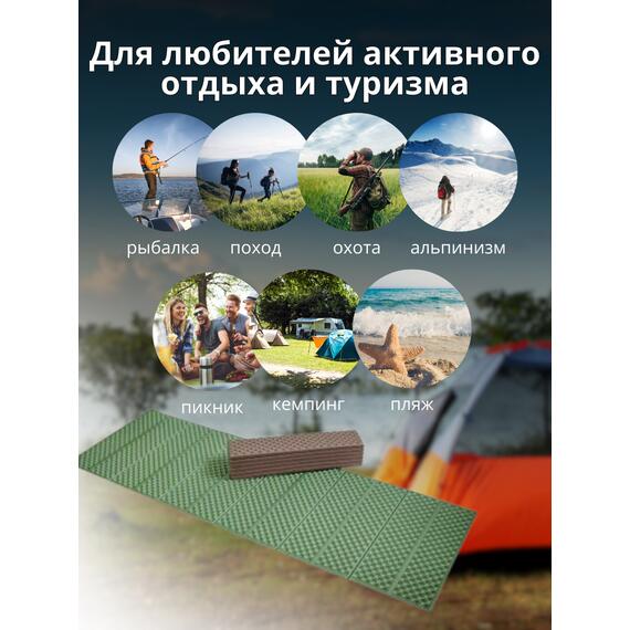 Коврик туристический ISOLON Tourist Flex 1790х590х15 коричневый/хаки, фото , изображение 3
