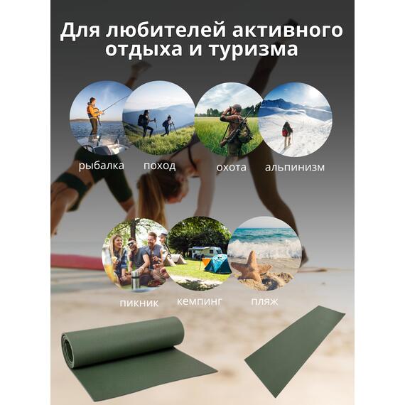 Коврик туристический ISOLON Hunter Soft 10 2100х700х10 хаки, фото , изображение 6