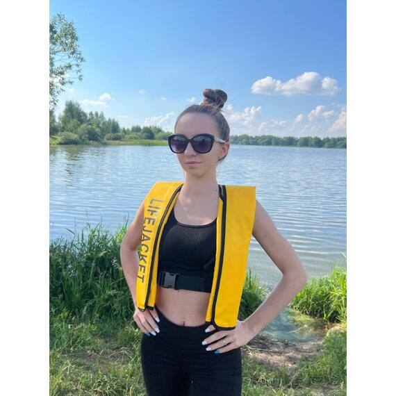 Жилет самонадувающийся спасательный LifeJacket желтый, Цвет: желтый, фото , изображение 10