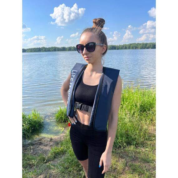 Жилет самонадувающийся спасательный LifeJacket темно-синий, Цвет: темно-синий, фото , изображение 12