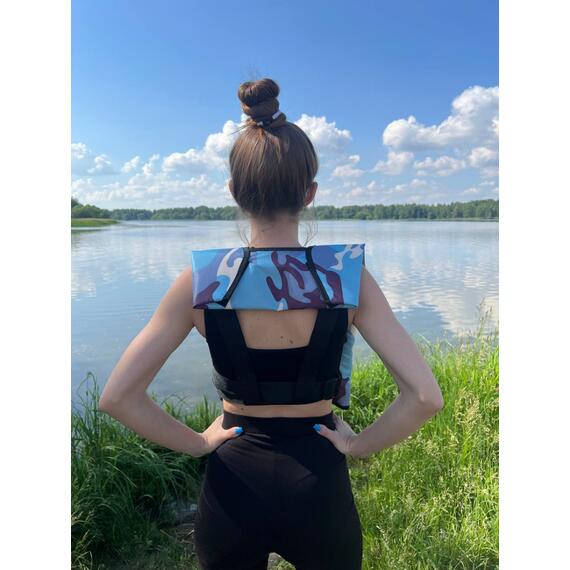 Жилет самонадувающийся спасательный LifeJacket камуфляж голубой, Цвет: камуфляж голубой, фото , изображение 13