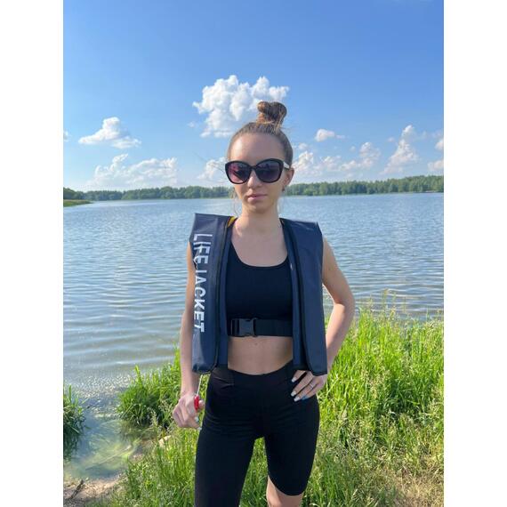 Жилет самонадувающийся спасательный LifeJacket темно-синий, Цвет: темно-синий, фото , изображение 14