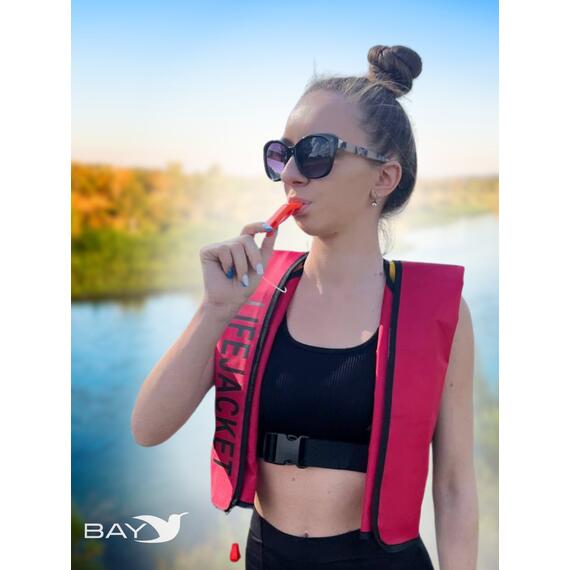 Жилет самонадувающийся спасательный LifeJacket красный, Цвет: красный, фото , изображение 6