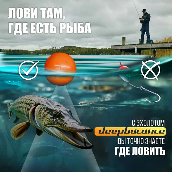 Эхолот DEEPBALANCE Smart Sonar 2+ DEEP беспроводной, оранжевый, Цвет: оранжевый, фото , изображение 5