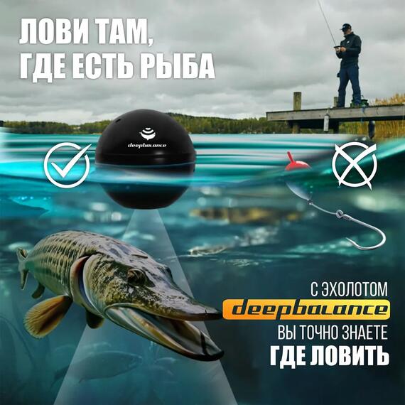 Эхолот DEEPBALANCE Smart Sonar 2+ DEEP беспроводной, черный, Цвет: черный, фото , изображение 8