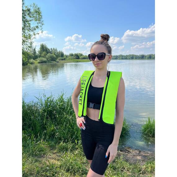 Жилет самонадувающийся спасательный LifeJacket салатовый, Цвет: салатовый, фото , изображение 9