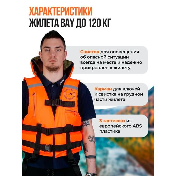Жилет рыбака двухсторонний BAY до 120 кг, фото , изображение 3