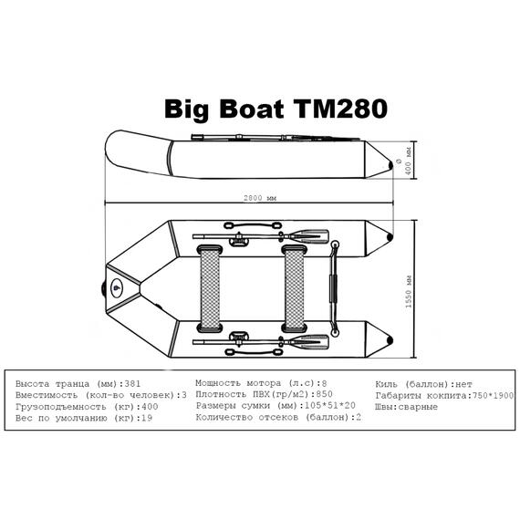 Лодка ПВХ Big Boat TM280, фото , изображение 8
