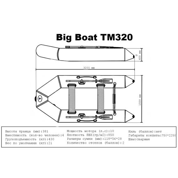 Лодка ПВХ Big Boat ТМ320, фото , изображение 9