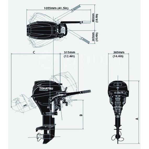 Лодочный мотор Tohatsu MFS 20 ESW EFI (ручной запуск), фото , изображение 2