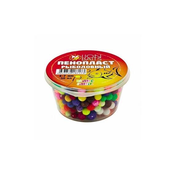 Lion Baits Пенопласт рыболовный цветной микс "Анис" 4-7мм 50мл, фото 