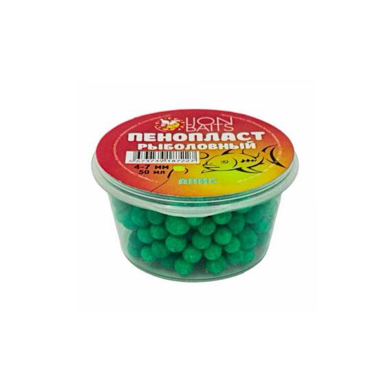Lion Baits Пенопласт рыболовный "Анис" (зеленый) 4-7мм 50мл, фото 