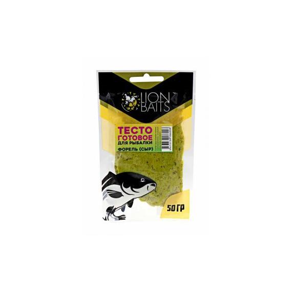 Lion Baits Тесто готовое для рыбалки "Форель (Сыр)" 50гр, фото 