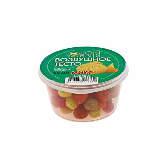 Lion Baits Воздушное тесто цветной микс "Слива" 50мл, фото 