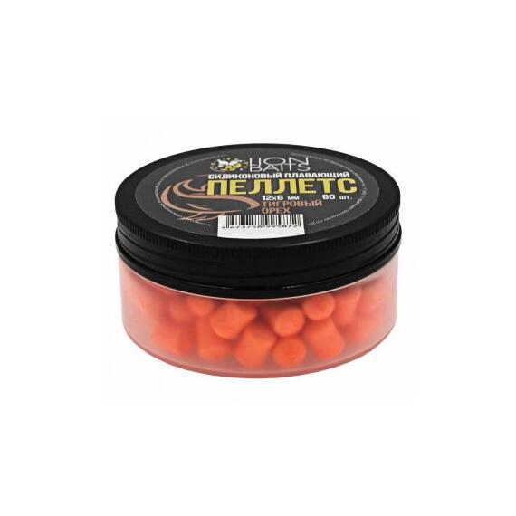 Пеллетс силиконовый плавающий "Тигровый орех" 12х8мм (80шт), Цвет: оранжевый, Вкус: Тигровый орех, Диаметр (мм): 12х8, фото 