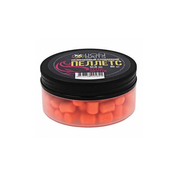 Пеллетс силиконовый плавающий "Тутти-фрутти" 12х8мм (80шт), Цвет: оранжевый, Вкус: Тутти-фрутти, Диаметр (мм): 12х8, фото 