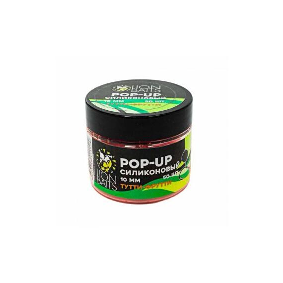Lion Baits Бойлы плавающие Pop-Up Силиконовый "Тутти-Фрутти" 8мм (90шт), Цвет: оранжевый, Вкус: Тутти-фрутти, Диаметр (мм): 8, фото 