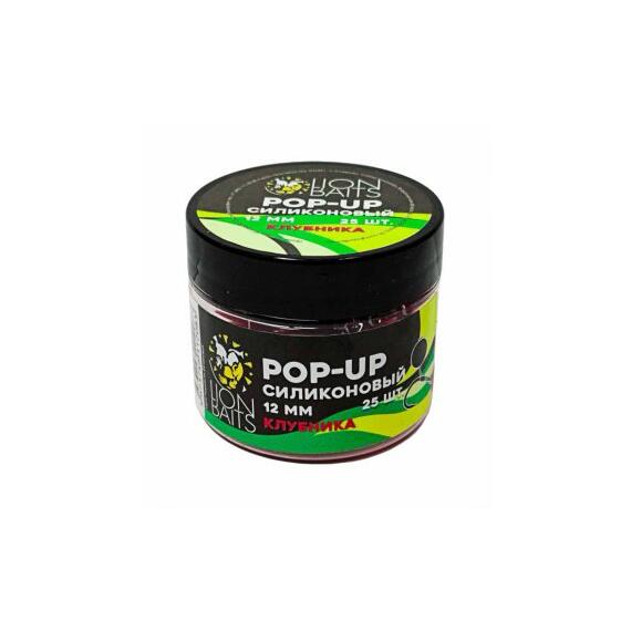 Lion Baits Бойлы плавающие Pop-Up Силиконовый "Клубника" 12мм (25шт), Цвет: красный, Вкус: клубника, Диаметр (мм): 12, фото 