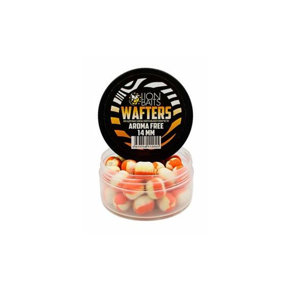 Бойлы нейтральной плавучести (Wafters) "Aroma Free" (без аромы) бело-оранж 14мм, Цвет: бело-оранжевый, Диаметр (мм): 14, фото , изображение 2