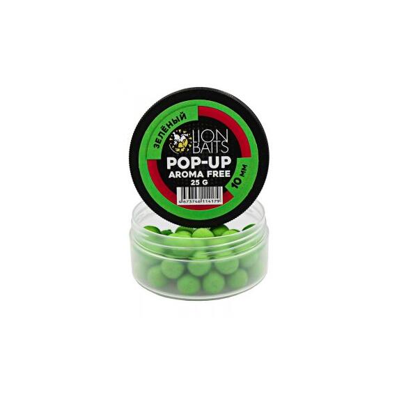 Lion Baits Бойлы плавающие Pop-Up "Aroma Free" (без аромы) зеленый 10 мм, Цвет: зеленый, Диаметр (мм): 10, фото , изображение 2