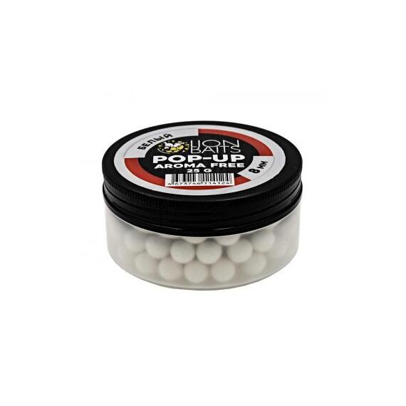 Lion Baits Бойлы плавающие Pop-Up "Aroma Free" (без аромы) белый 8 мм, Цвет: белый, Диаметр (мм): 8, фото 