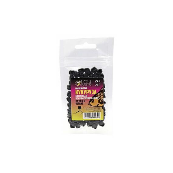 Кукуруза силиконовая плавающая не ароматизир. Двойная "Черная" М 8х7мм 20гр, Цвет: черный, Диаметр (мм): 8х7, фото 