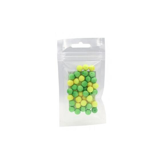 Горох силиконовый плавающий не ароматизированный в зип-пакете 10мм 15гр, Цвет: желтый/зеленый, Вкус: Горох, Диаметр (мм): 10, фото , изображение 2