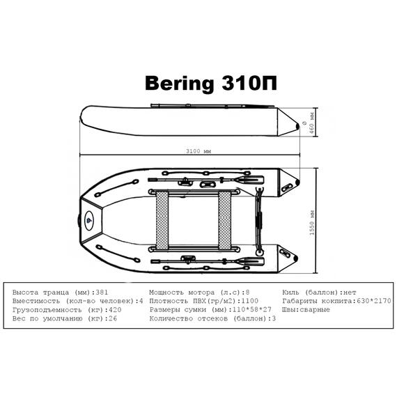 Лодка ПВХ Big Boat Bering (Беринг) 310П, фото , изображение 10