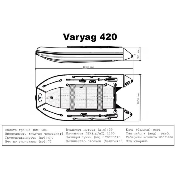 Лодка ПВХ Big Boat Varyag (Варяг) 420, фото , изображение 9