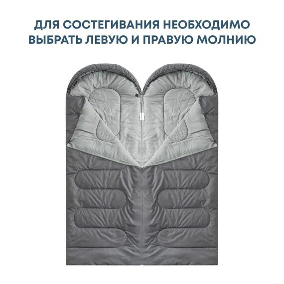 Спальный мешок RSP SLEEP 250 серый, правая молния, фото , изображение 5