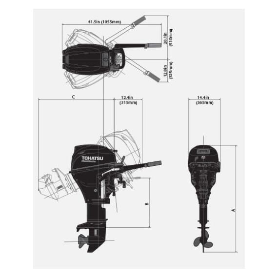 Лодочный мотор Tohatsu MFS 15 ES EFI, фото , изображение 3