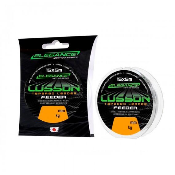 ELEGANCE METHOD Лидер Lusson Tapered Leader 15X5м 0,20мм-0,31мм 2,5-6кг, Диаметр лески: 0.19-0.31 мм, Размотка: 15х5м, фото 