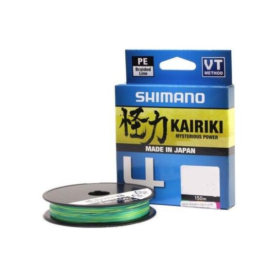 Шнур плетеный SHIMANO Kairiki 4 150m 0,28mm 26,0kg Multi Color, фото 