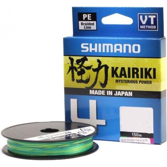 Шнур плетеный SHIMANO Kairiki 4 150m 0,19mm 11,6kg Multi Color, фото 