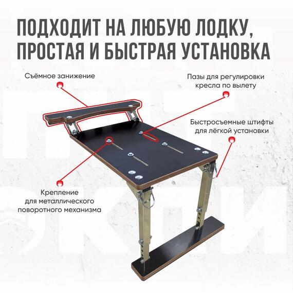 Кресло Кокпит Pro c формованным ППУ в комплекте с опорой с занижением 60 мм., (нерж.), камуфляж (цифра серая), Цвет: цифра серая, фото , изображение 5