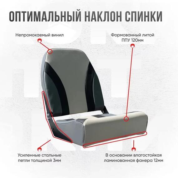 Кресло Кокпит Pro мягкое формованное ППУ, серый комби, Цвет: серый комби, фото , изображение 2